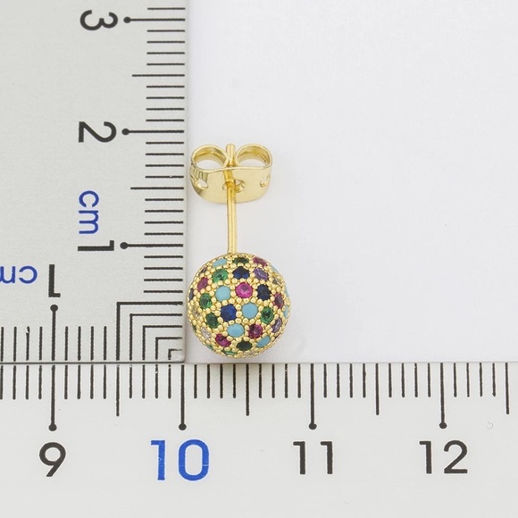 Ball shape earrings - Picture 2 of 3